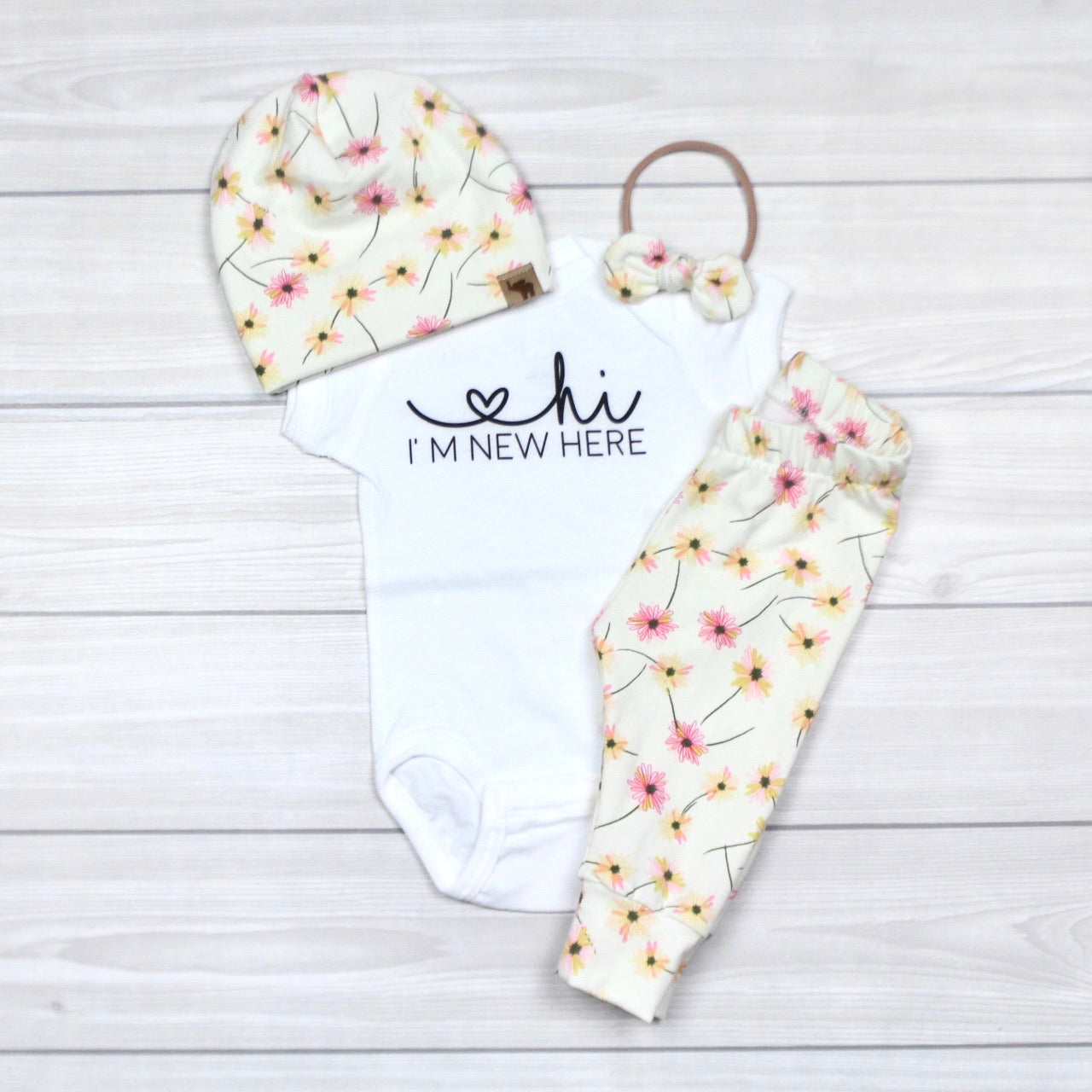 Pink and Yellow Daisies Coming Home Outfit
