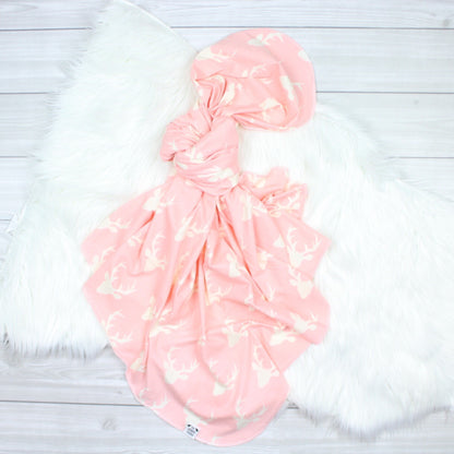 Pink Bucks Swaddle Blanket