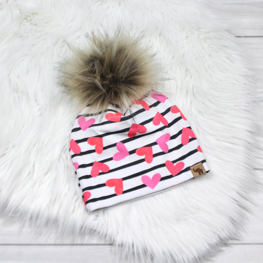 Hearts and Stripes Beanie