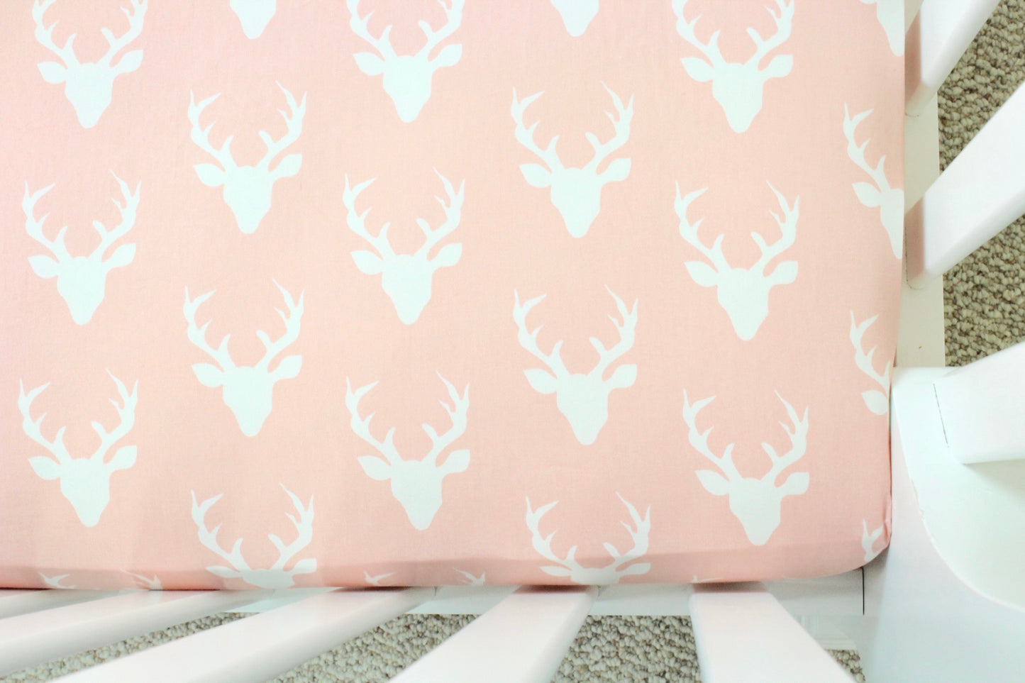 Pink Bucks Crib Sheet or Changing Pad Cover