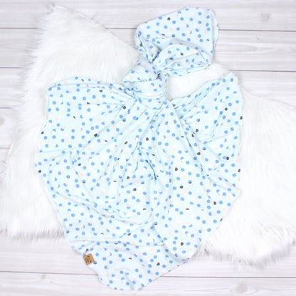 Blue Polka Dots Swaddle Blanket