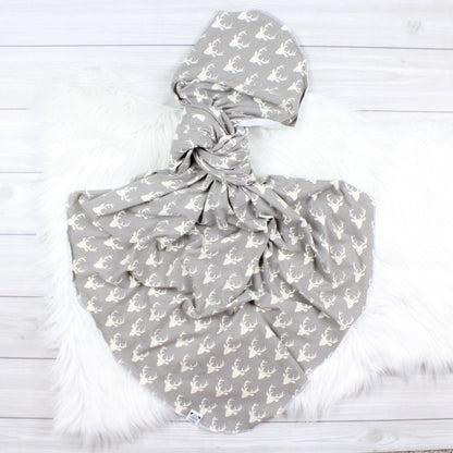 Gray Buck Swaddle Blanket