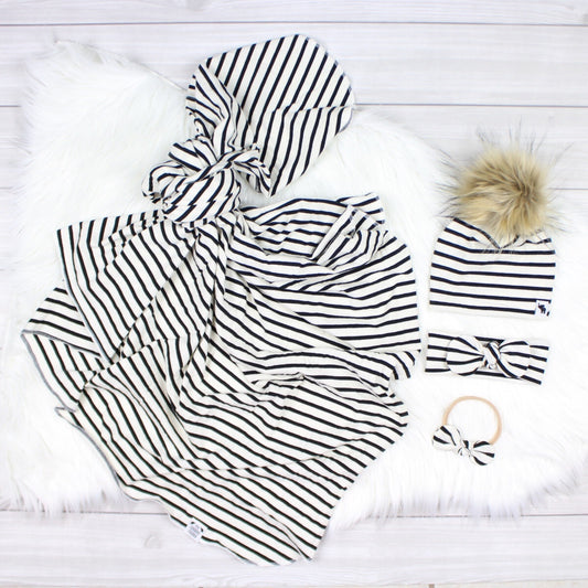 Black Stripes Swaddle Blanket