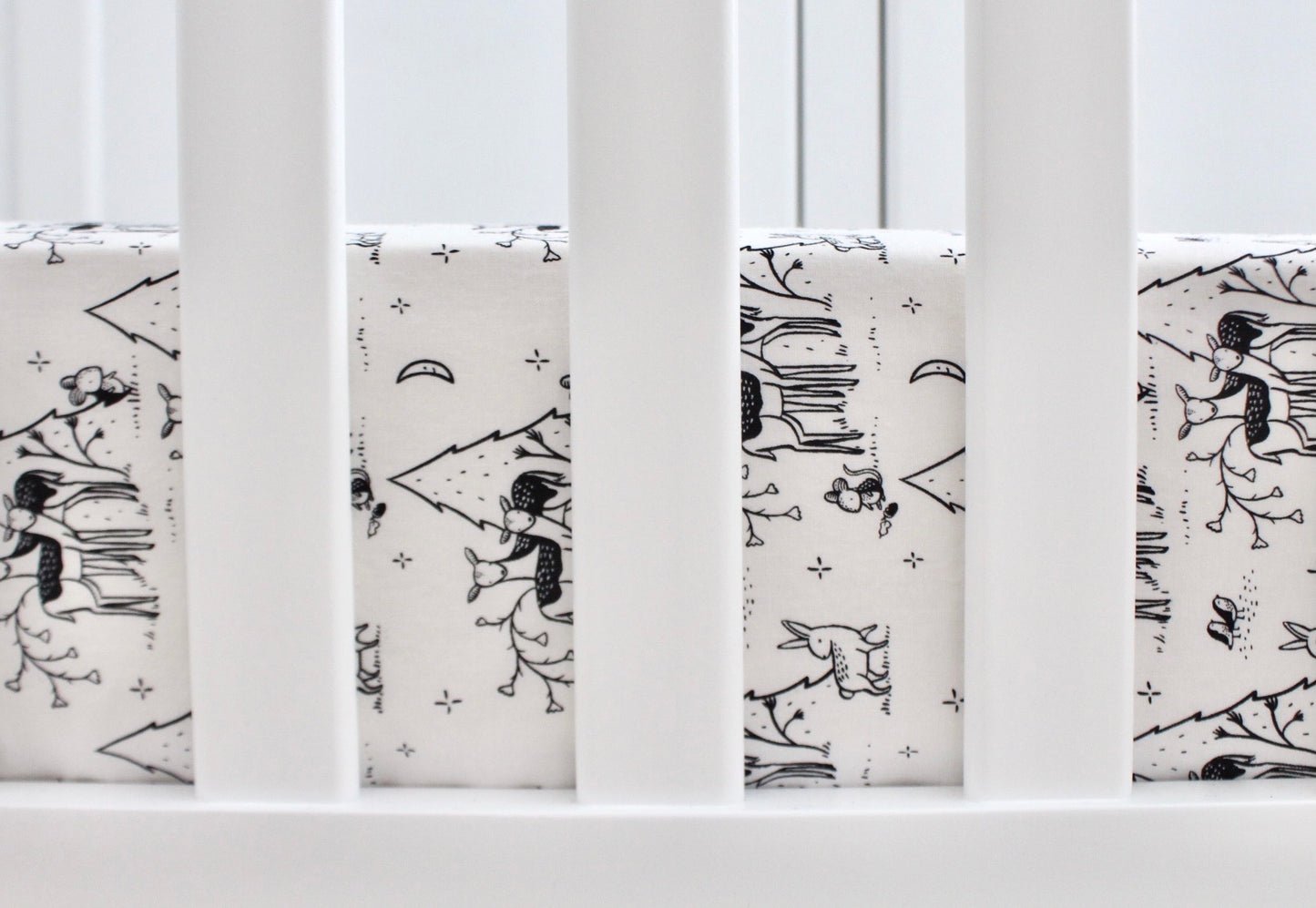 Monochrome Deer Crib Sheet or Changing Pad Cover