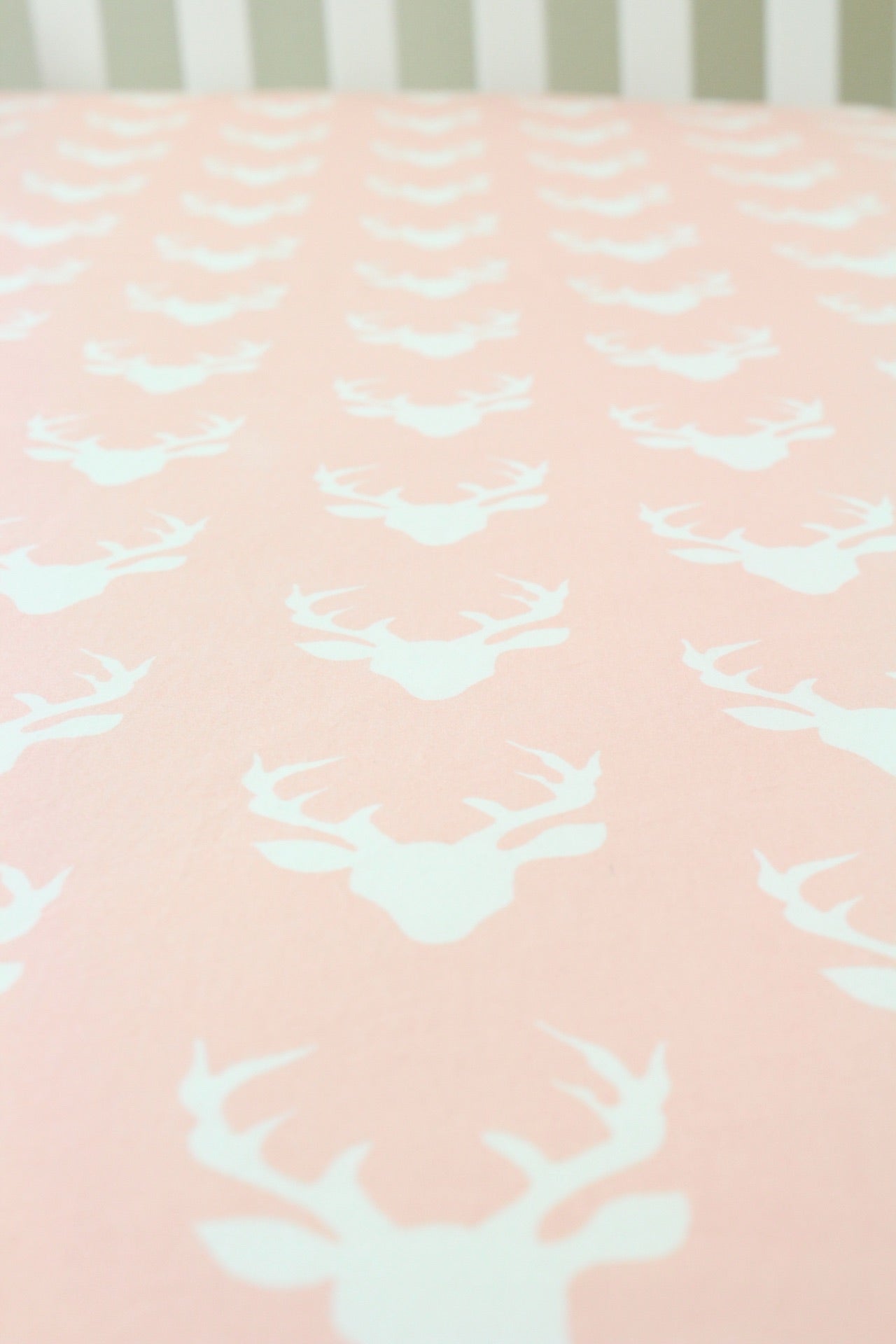 Pink Bucks Crib Sheet or Changing Pad Cover