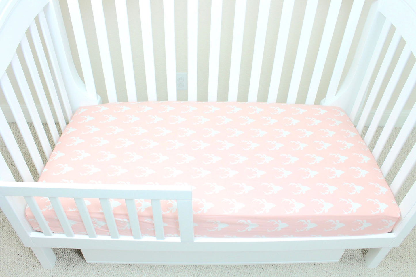 Pink Bucks Crib Sheet or Changing Pad Cover