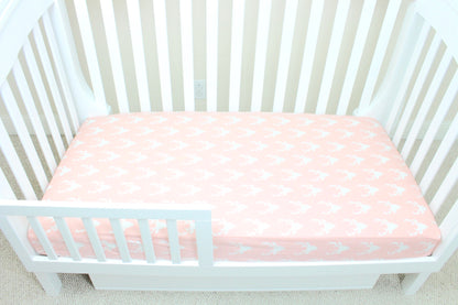 Pink Bucks Crib Sheet or Changing Pad Cover