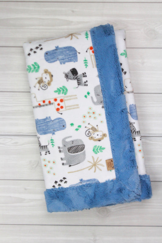 Safari Animals Infant Minky Blanket