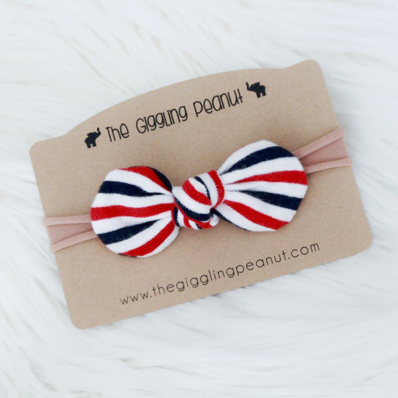 Red White and Blue Stripes Mini Knot Headband