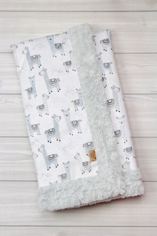 Alpaca Llama Minky Blanket