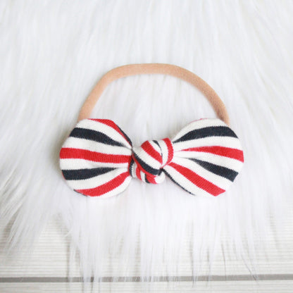 Red White and Blue Stripes Mini Knot Headband