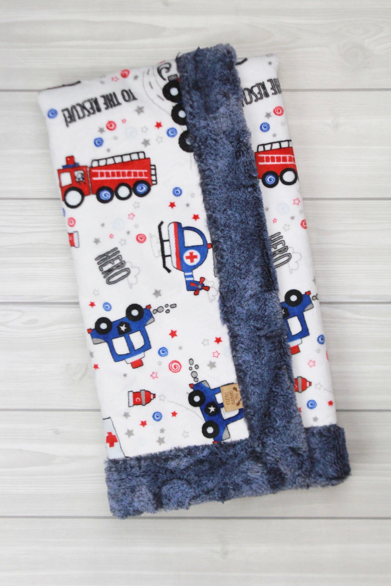 Emergency Vehicles Infant Minky Blanket