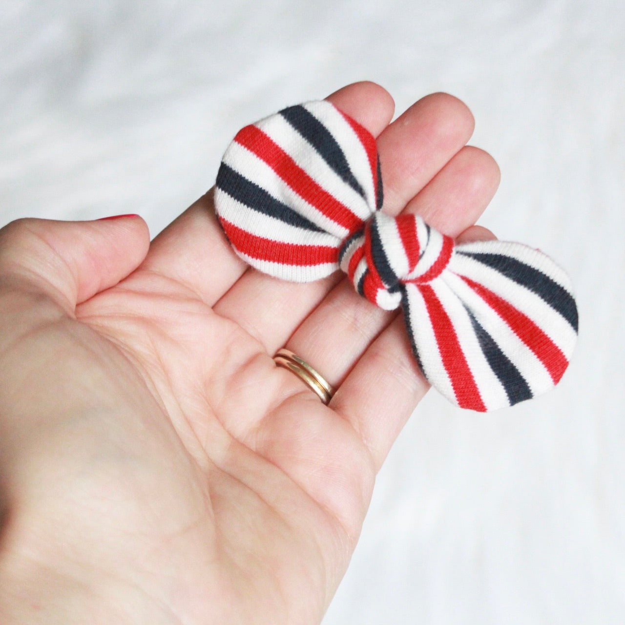 Red White and Blue Stripes Mini Knot Headband